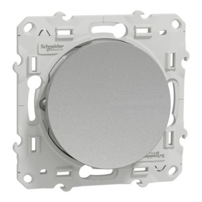 Interrupteur va-et-vient 10A à vis Schneider Electric Odace aluminium