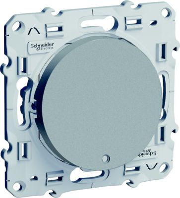 Interrupteur va-et-vient lumineux Schneider Electric Odace aluminium