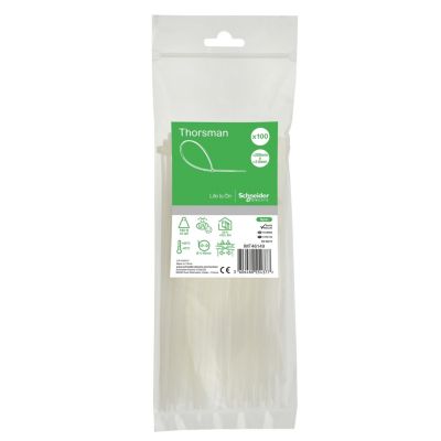 Lot De 100 Colliers Serre Câble Plastique 200x3 6mm Ultra Résistant Polyamide 6.6 Schneider