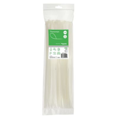Lot De 100 Colliers Serre Câble Plastique 370x4 8mm Ultra Résistant Polyamide 6.6 Schneider