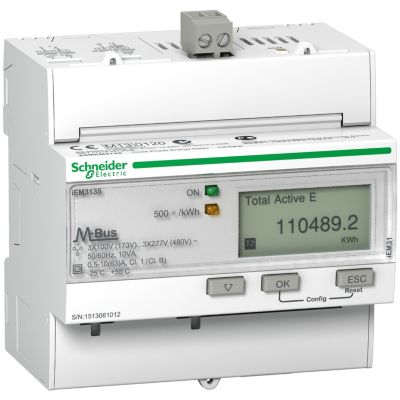 Acti9 iEM compteur d'énergie tri tarif alarme kW Mbus MID