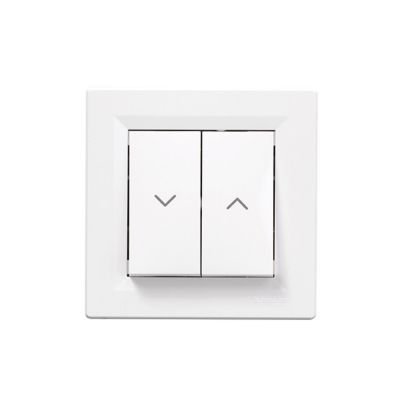 Commande volet roulant 2 boutons complet Schneider Electric Asfora blanc