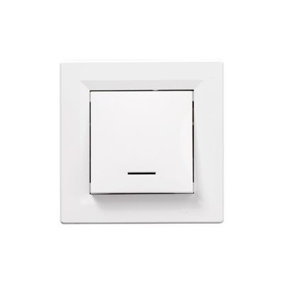 Poussoir lumineux complet Schneider Electric Asfora blanc