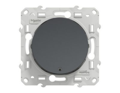 Mécanisme interrupteur va-et-vient lumineux Schneider Electric Odace anthracite