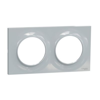 Plaque de finition 2 postes Schneider Electric Odace Styl S520704B1 coloris sable .156 x P.10 x H.85 mm