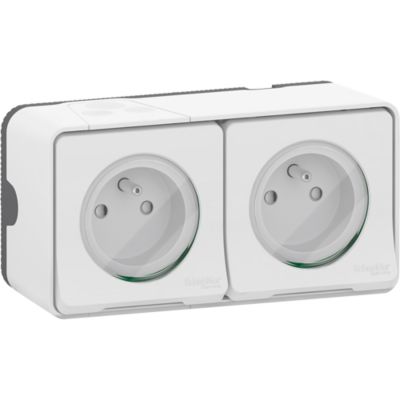 Double prise de courant SCHNEIDER ELECTRIC Mureva Styl IP55 IK08