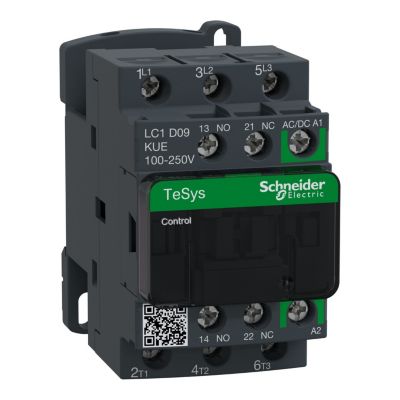Lc1d09kue Schneider Contacteur Tripolaire 3no Bobine 100 à 250vca cc Vis