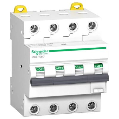 Disjoncteur différentiel Acti9 iC60 RCBO Schneider Electric AC 4P 300mA Courbe C