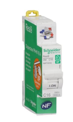 Disjoncteur peignable courbe C phase + neutre 16A Schneider Electric Resi9 XP