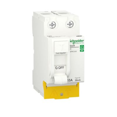 Interrupteur différentiel peignable 30mA 63A type AC Schneider Electric Resi9 XP