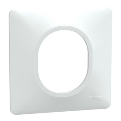 Plaque de finition simple Schneider Electric Ovalis blanc