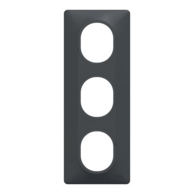 Plaque de finition triple verticale Schneider Electric Ovalis anthracite