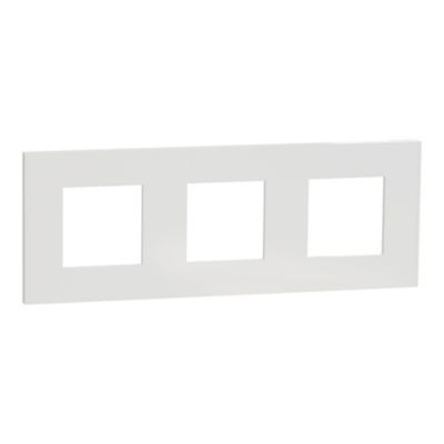 Plaque de finition triple Schneider Electric Unica Déco blanc