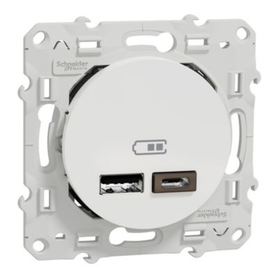 Mécanisme double chargeur usb A + C Schneider Electric Odace - vue 2