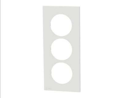 Plaque de finition triple verticale ent. 57 mm Schneider Odace