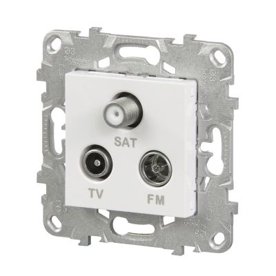 Mécanisme prise TV-FM-SAT Schneider Electric Unica Déco blanc