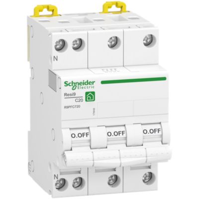 Resi9 R9PFC720 disjoncteur modulaire 3P+N courbe C peignable SCHNEIDER ELECTRIC 3P+N C.