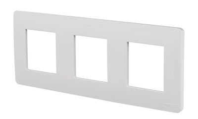 Plaque de finition triple Schneider Electric Unica Déco blanc