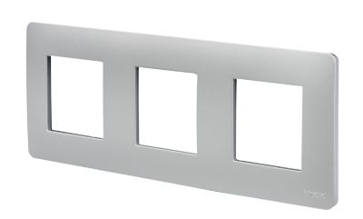 Plaque de finition triple Schneider Electric Unica Déco aluminium