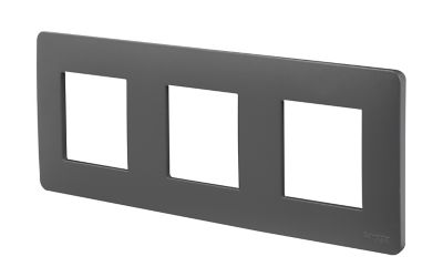 Plaque de finition triple Schneider Electric Unica Déco anthracite