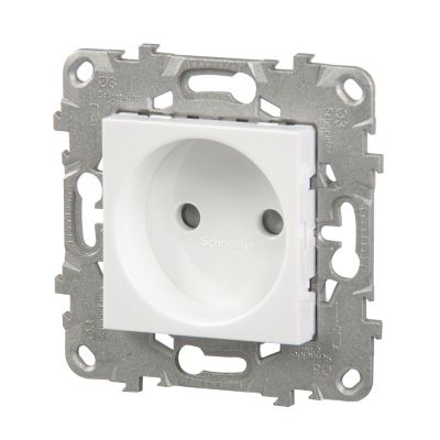 Mécanisme prise 2 pôles Schneider Electric Unica Déco blanc