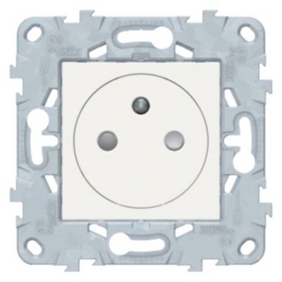 Mécanisme prise avec terre affleurante Schneider Electric Unica Déco blanc