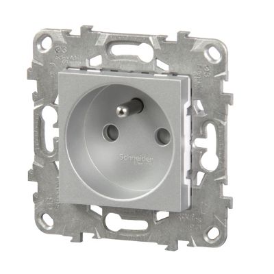 Mécanisme prise avec terre Schneider Electric Unica Déco aluminium
