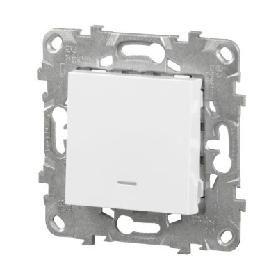 Mécanisme poussoir à voyant Schneider Electric Unica Déco blanc