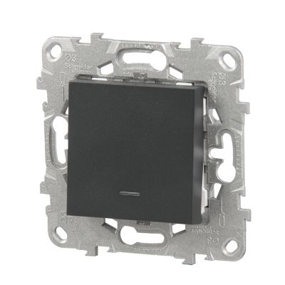 Mécanisme poussoir à voyant Schneider Electric Unica Déco anthracite