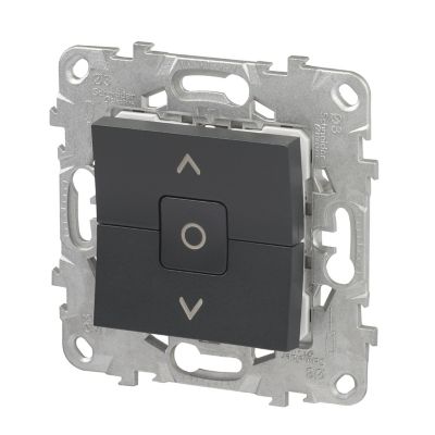 Mécanisme interrupteur va-et-vient de volet roulant Schneider Electric Unica Déco anthracite