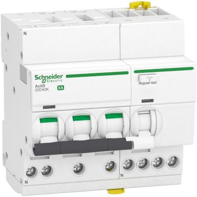 disjoncteur différentiel idd40k xa 3p+n courbe c 30 ma type ac 4.5 ka schneider electric a9ds1725 - vue 2
