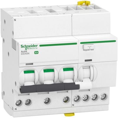 disjoncteur différentiel idd40t xa 3p+n courbe c 30 ma type ac 10 ka schneider electric a9dp3725 - vue 4