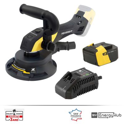Ponceuse à plâtre sans fil Peugeot Energysand-18VBL-ASP 150 mm 18V - 5Ah +