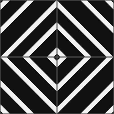 Lot 8 carreaux adhésifs décoratifs Vinyl Way Montmartre Dada Art effet carreau de ciment noir & blan