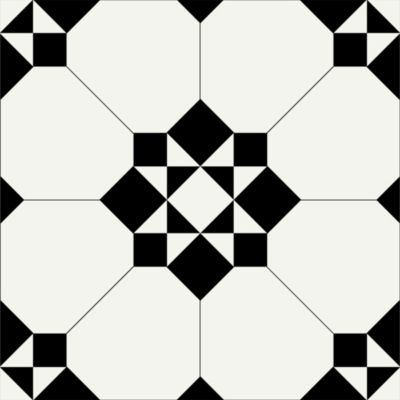 Lot 8 carreaux adhésifs décoratifs Vinyl Way Montmartre Dada Art effet carreau de ciment blanc & noi