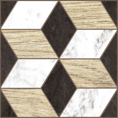 Lot 8 carreaux adhésifs décoratifs Vinyl Way Napoli Dada Art effet bois noir & bois L.20 x L.20 cm x