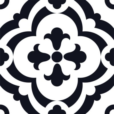 Lot 8 carreaux adhésifs décoratifs Vinyl Way Montmartre Dada Art effet carreau de ciment noir et bla