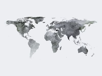 Affiche décorative map blanc l.60 x H.80 cm