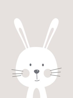 Affiche décorative lapin l.30 x H.40 cm