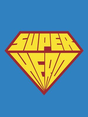 Affiche Super Héro bleu L.40 x l.30 cm