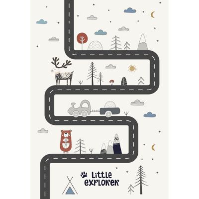 Tapis vinyle motif animaux-enfants multicolore L.95 x l.66 cm x ep. 2 mm