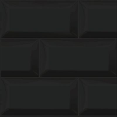 Lot 8 carreaux adhésifs décoratifs Vinyl Way Amsterdam Dada Art effet carrelé noir L.20 x L.20 cm x 