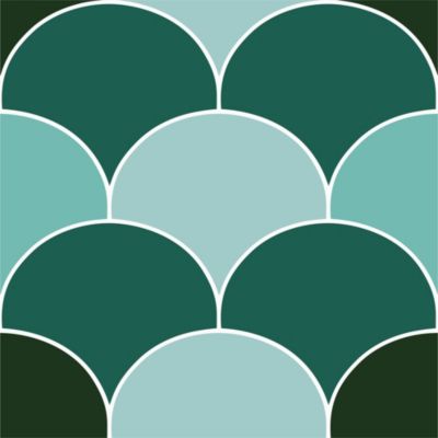 Lot 8 carreaux adhésifs décoratifs Vinyl Way Marrakech Dada Art motif cercle vert L.20 x L.20 cm x e