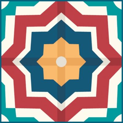 Lot 8 carreaux adhésifs décoratifs Vinyl Way Cassis Dada Art effet carreau de ciment multicouleur L.