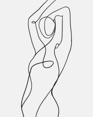 Affiche corps trait Dada Art l.40 x H.50 cm