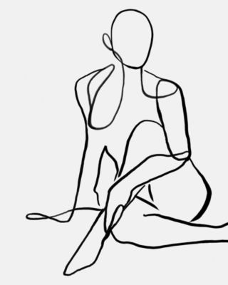 Affiche corps trait assis Dada Art l.40 x H.50 cm