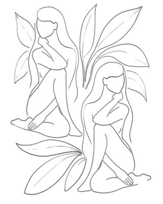 Affiche femmes feuilles Dada Art l.40 x H.50 cm