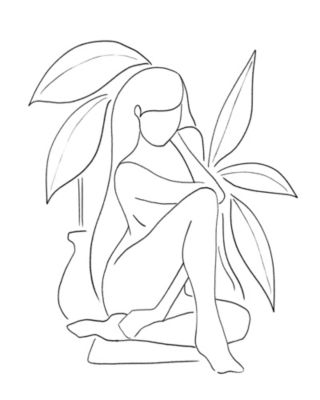 Affiche femme assise Dada Art l.40 x H.50 cm