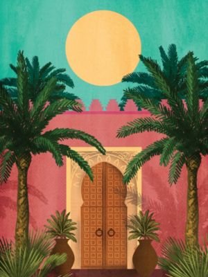 Affiche palmiers Dada Art l.30 x H.40 cm multicolore