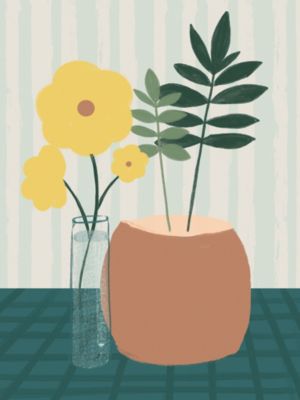 Affiche fleurs Dada Art l.30 x H.40 cm multicolore